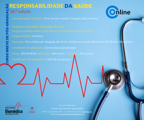 18.º Curso Breve de Pós-Graduação em Responsabilidade em Saúde