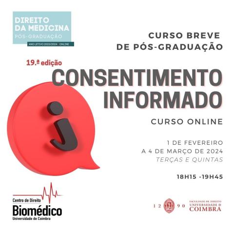 19.º CURSO BREVE DE PÓS-GRADUAÇÃO EM CONSENTIMENTO INFORMADO