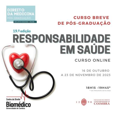 19.º Curso Breve de Pós-graduação em Responsabilidade em Saúde