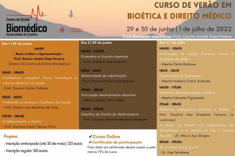 CURSO DE VERÃO EM BIOÉTICA E DIREITO MÉDICO | 2022