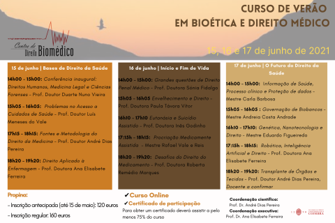 Curso de Verão em Bioética e Direito Médico | junho 2021